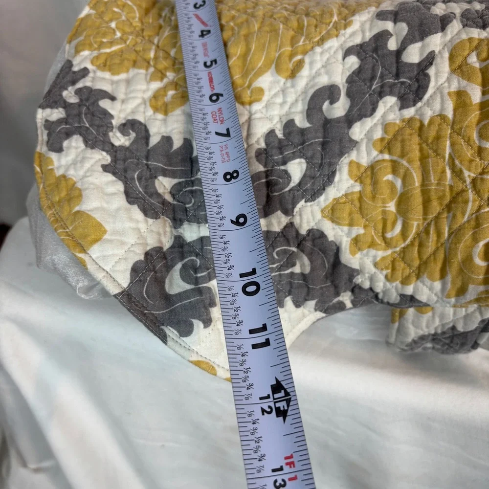 Handmade Quilted Dog Vest Yellow Grey Damask Floral Pet‎ Jacket Small Medium